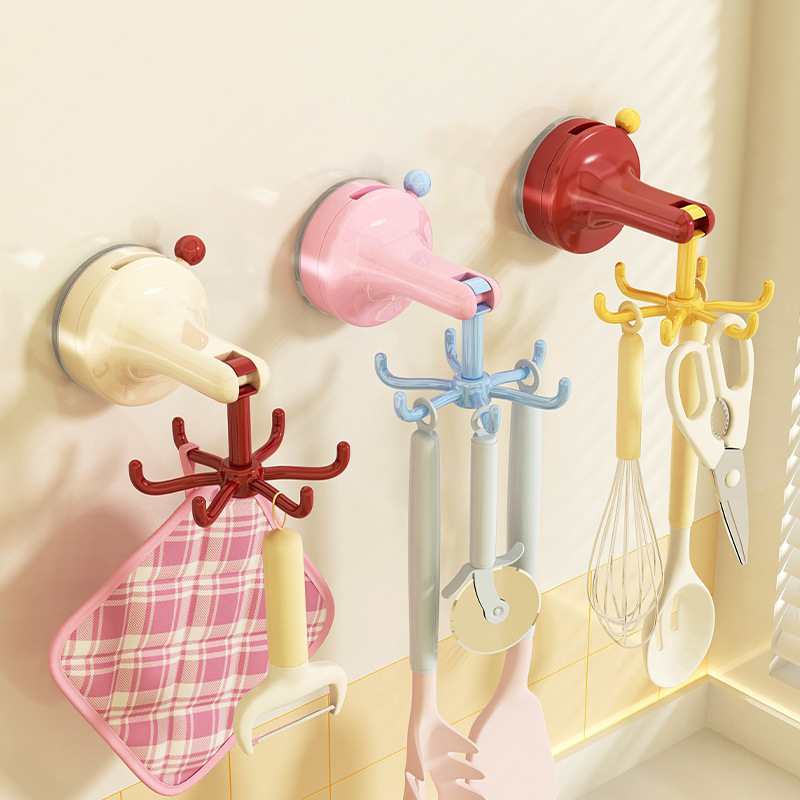 Kitchen Appliances Storage - خطاف مطبخ دوار بكوب شفط، بدون