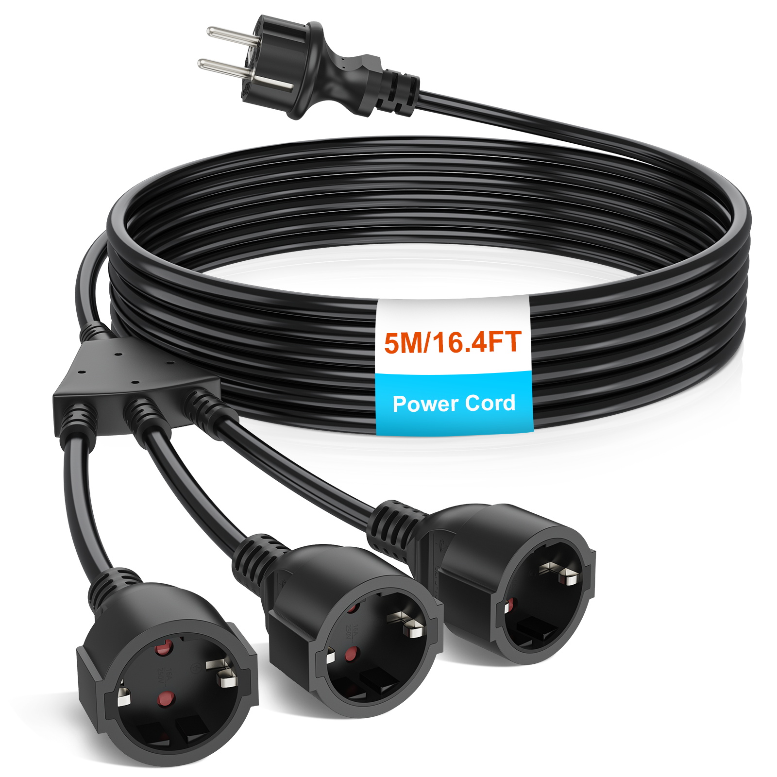 Kitchen Appliances Extension Cord - وصلة تمديد كهربائية أوروبية بحلقة سحب،